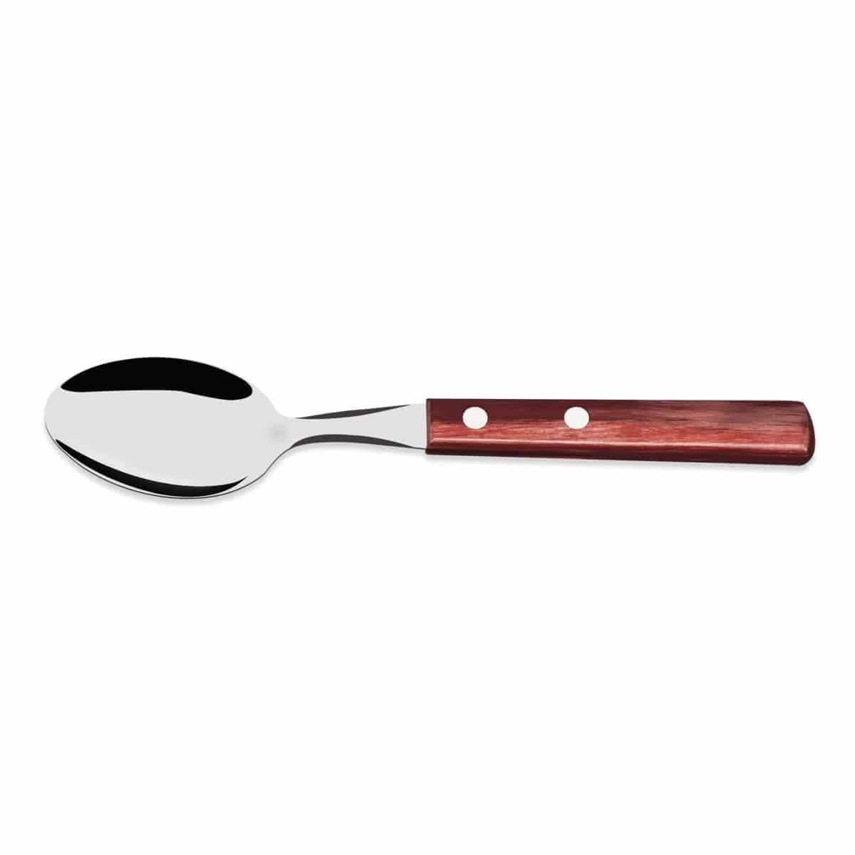 Cuchara para postre Tramontina Polywood de acero inoxidable rojo