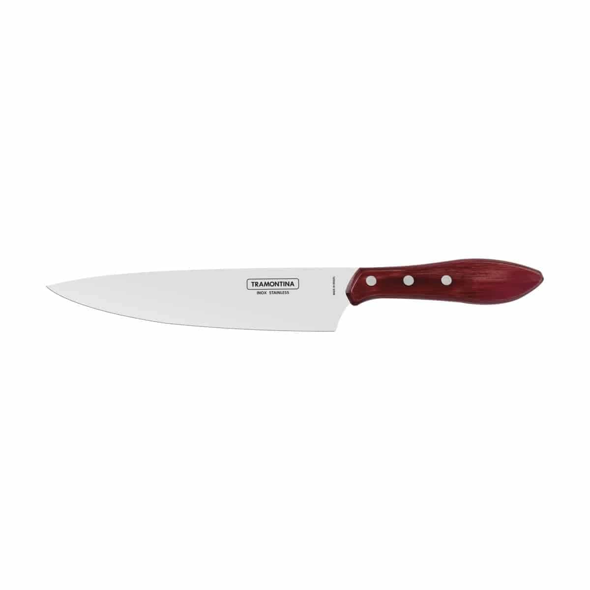 Cuchillo para carne Tramontina Polywood de acero inoxidable 8 pulgadas rojo