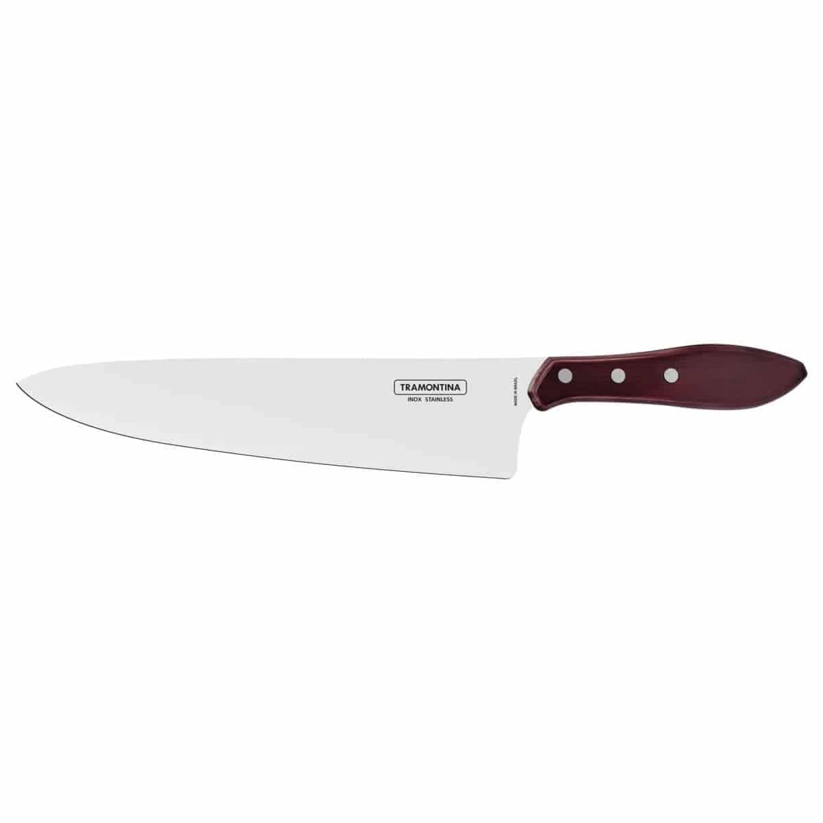 Cuchillo para carne Tramontina Polywood de acero inoxidable 10 pulgadas rojo