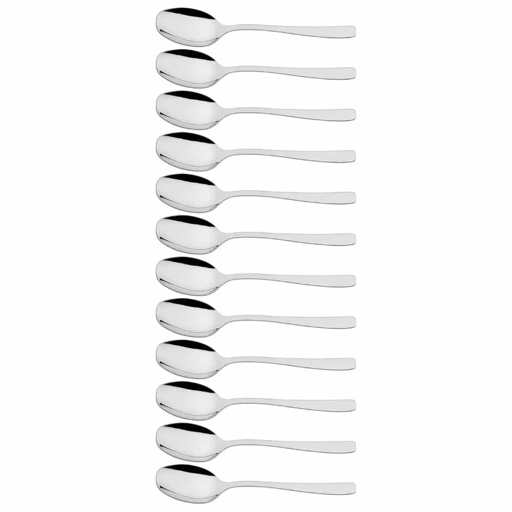 Cucharas de postre Tramontina Cosmos de acero inoxidable pack de 12 unidades