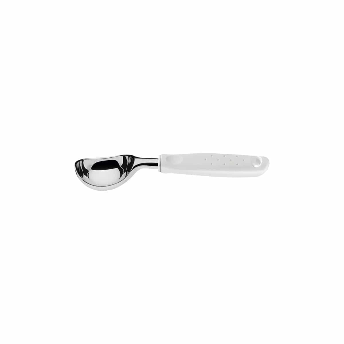 Cuchara para helado Tramontina Utilità de zamak cromado 20.1 cm con mango blanco