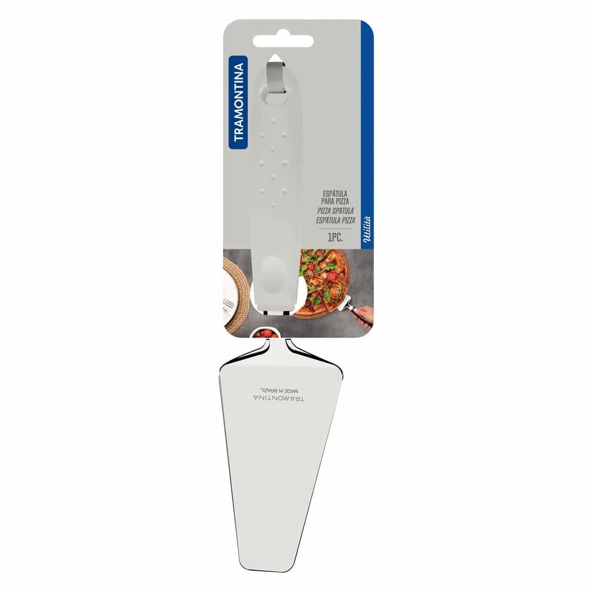 Espátula para pizza Tramontina Utilità de acero inoxidable 26.3 cm con mango blanco