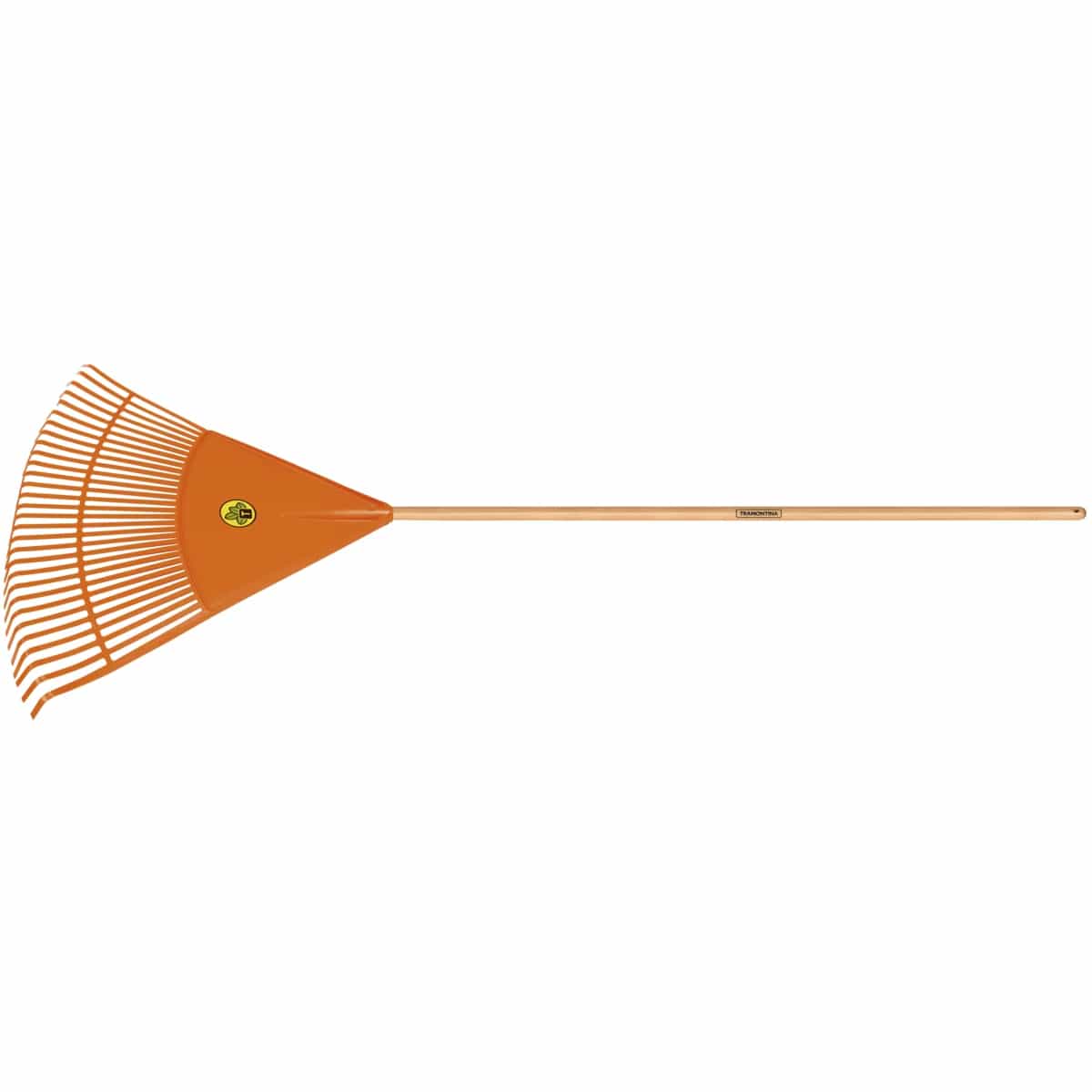 Escobilla plástica para jardín Tramontina 30 dientes naranja con mango 120 cm