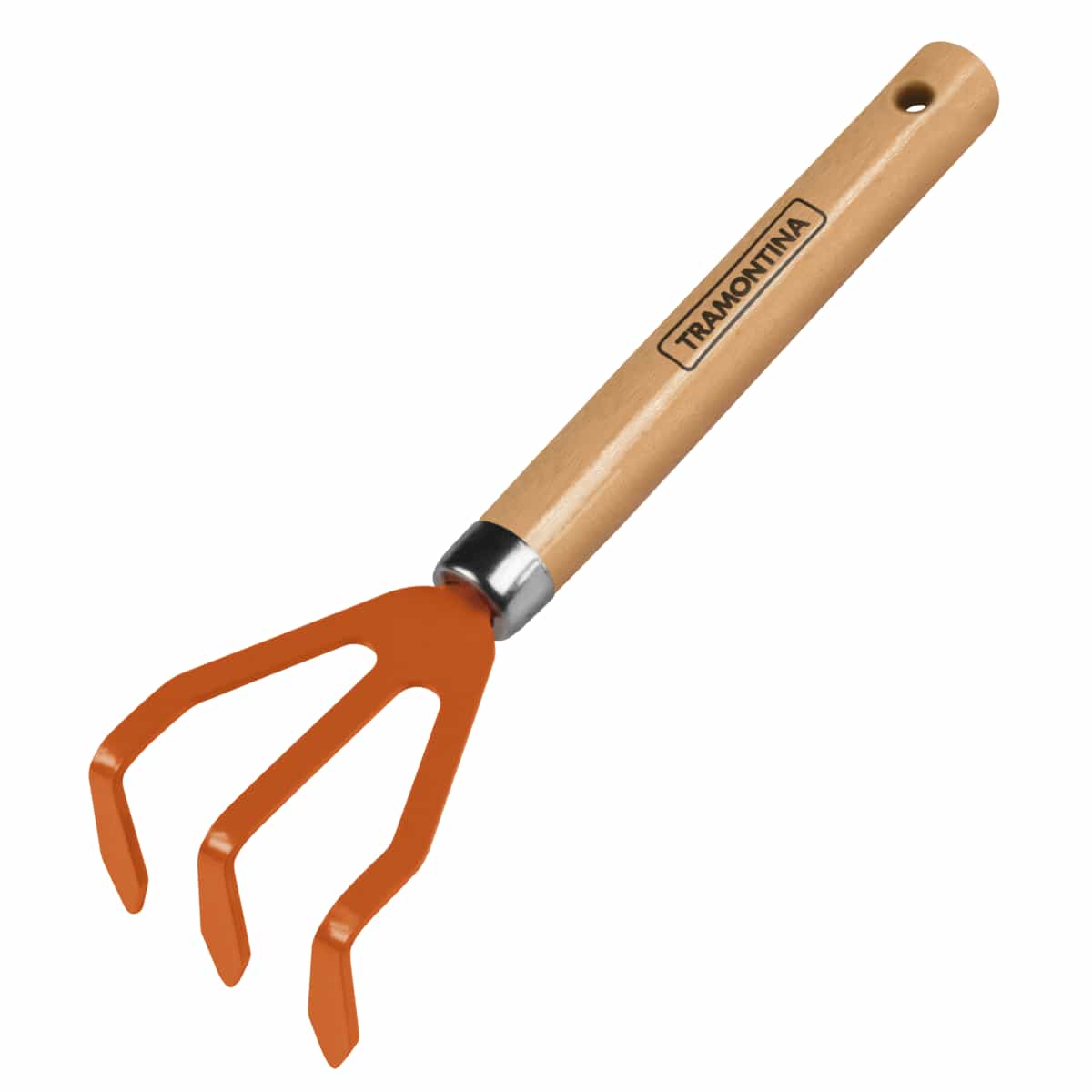 Rastrillo de mano Tramontina 3 dientes con mango de madera