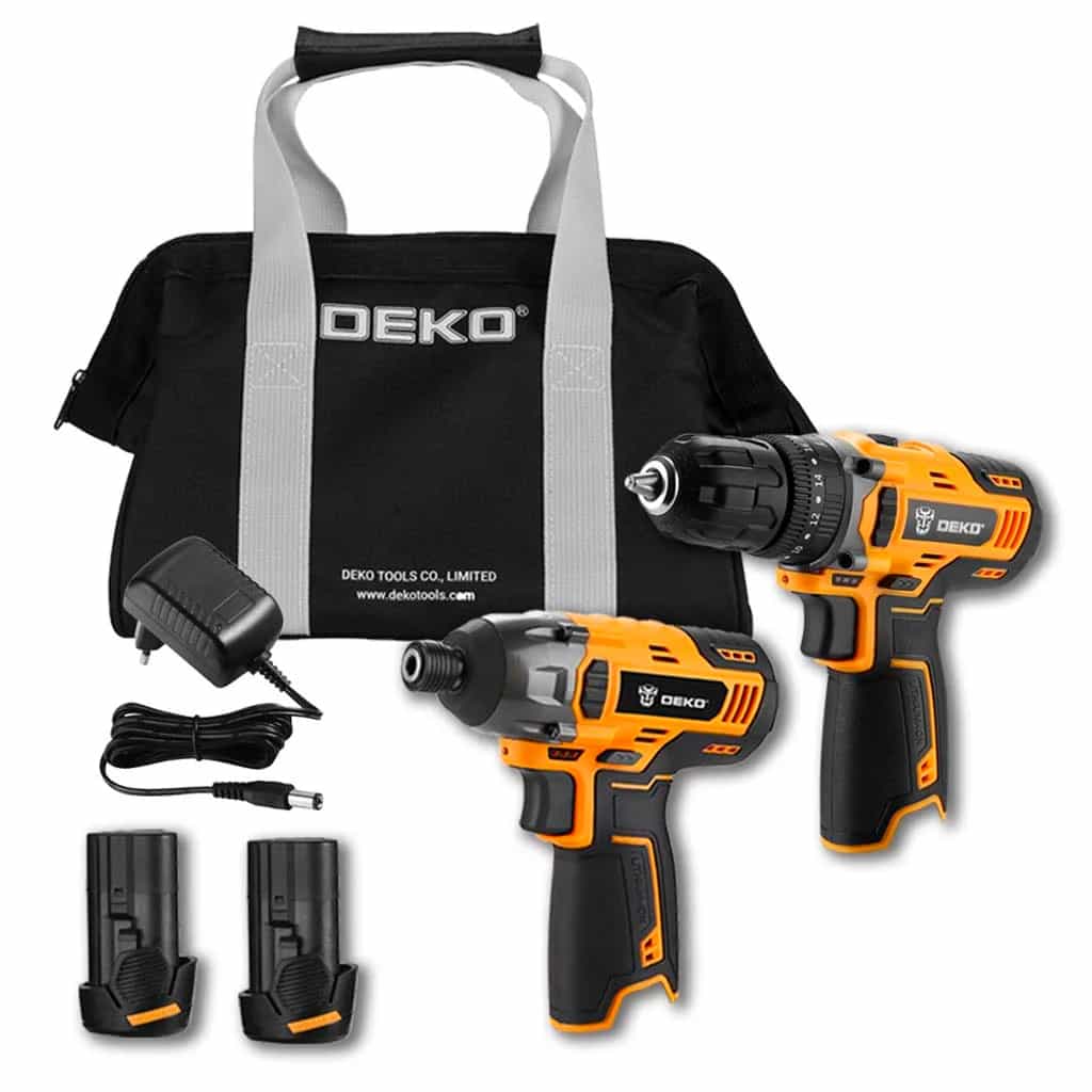 Kit Combo Taladro C/perc Y Atornillador Impacto Deko 2 Baterias