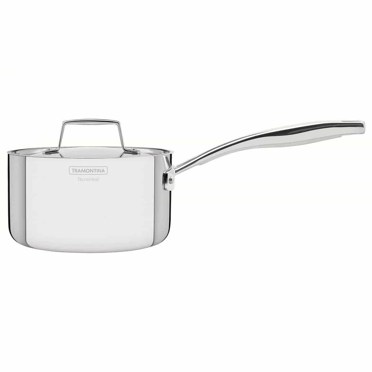 Olla Tramontina Grano Triple Fondo Acero Inox 16 cm 1.7 L — Apta Inducción