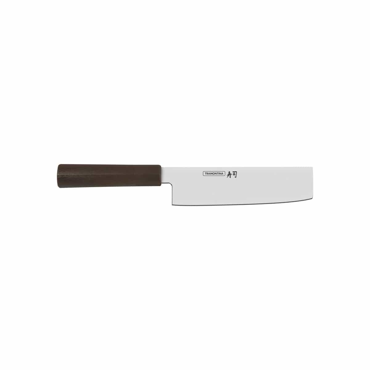 Cuchillo Nakiri Tramontina Sushi Silver de acero inoxidable 7 pulgadas