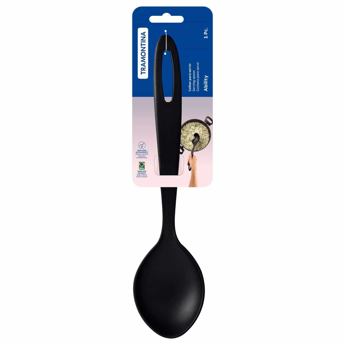 Cuchara para servir Tramontina Ability de nylon 29.5 cm color negro