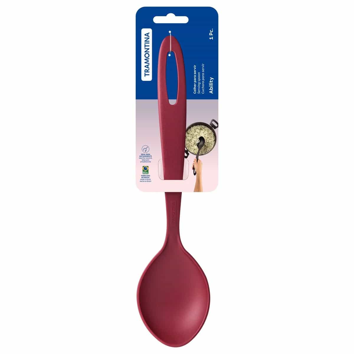 Cuchara para servir Tramontina Ability de nylon 29.5 cm color rojo