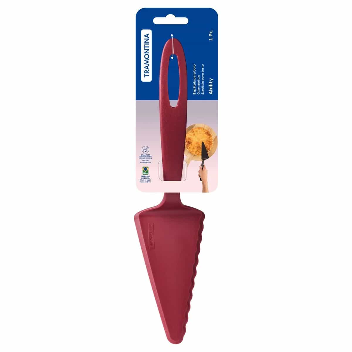 Espátula para tortas Tramontina Ability de nylon 30.6 cm color rojo