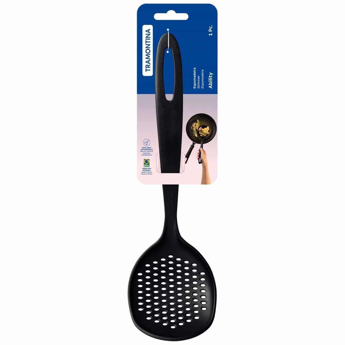 Espumadera Tramontina Ability de nylon 29.9 cm color negro