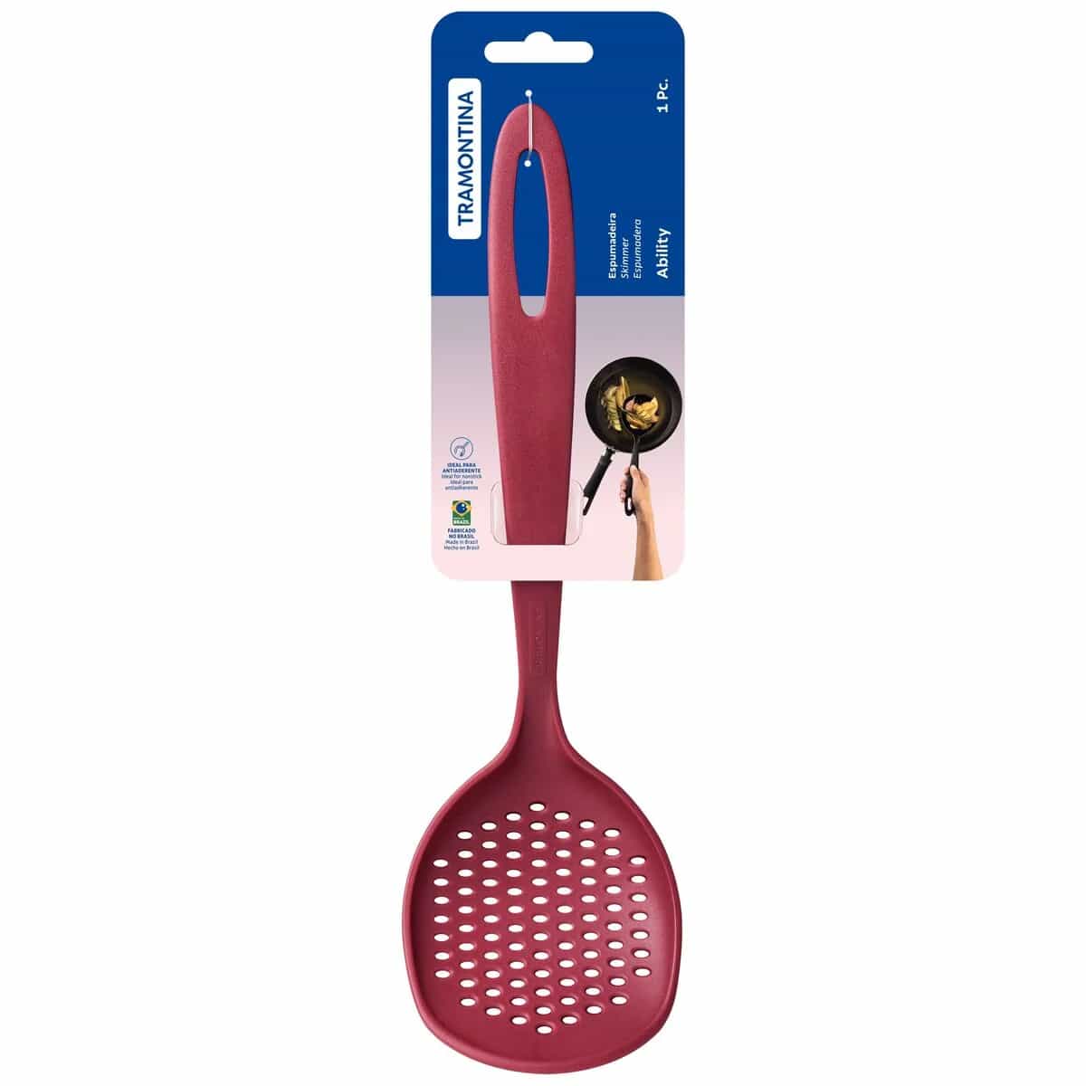 Espumadera Tramontina Ability de nylon 29.9 cm color rojo