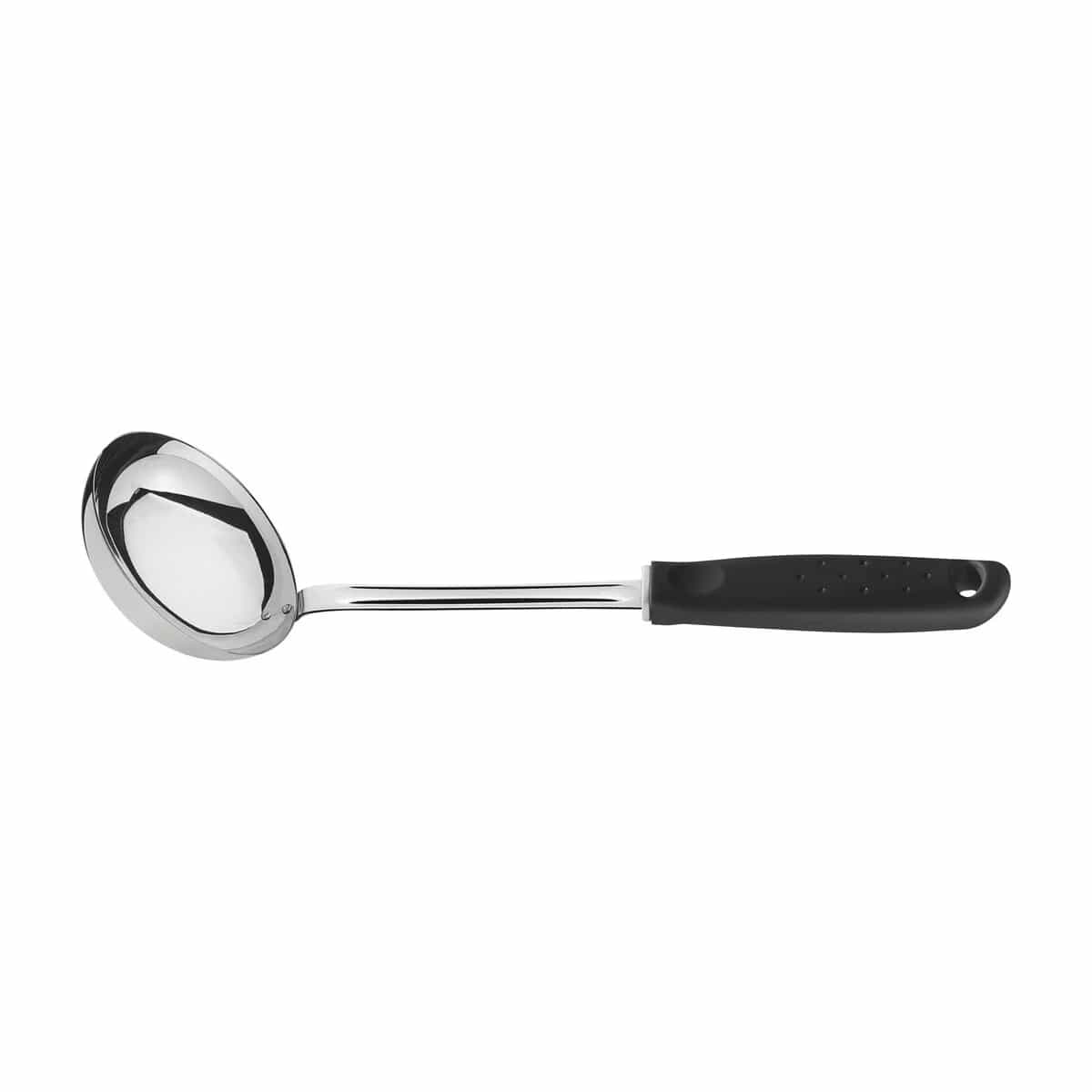 Cucharón Tramontina Utilità de acero inoxidable 30.8 cm con mango negro