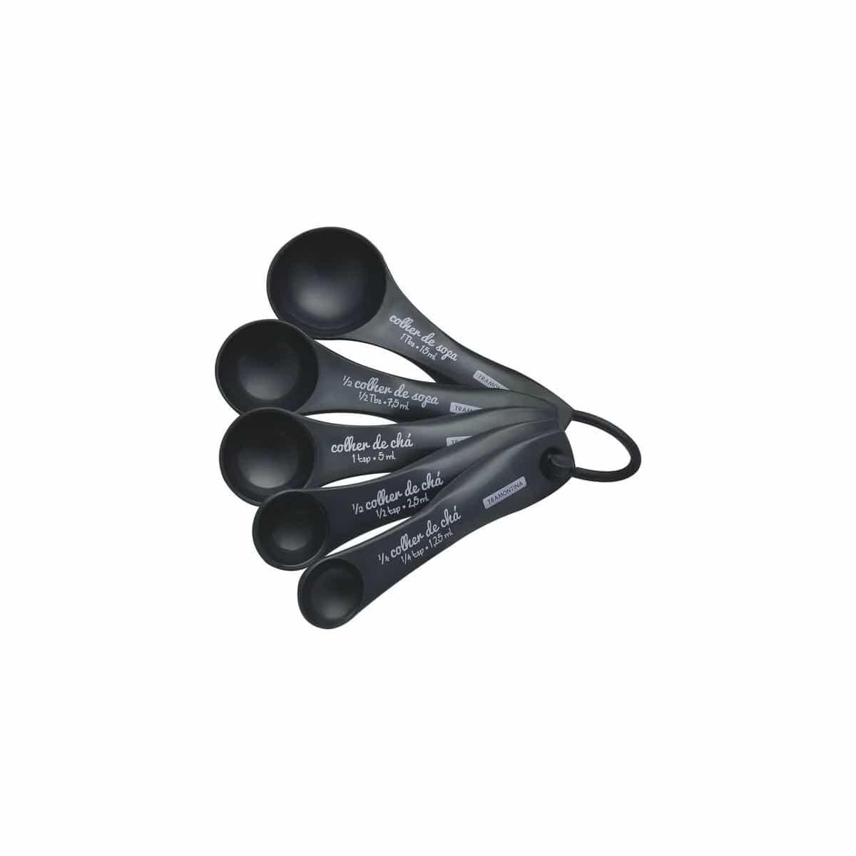 Juego de cucharas medidoras Tramontina Utilità de ABS 5 piezas grafito