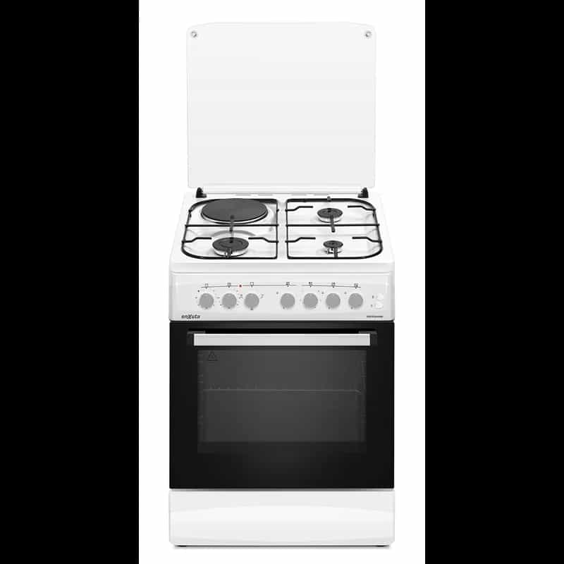 Cocina Combinada 3 Hornallas y 1 Disco Eléctrico Blanca 60x60 con Convección