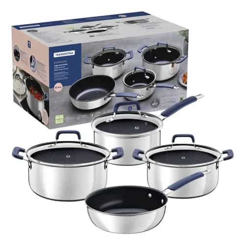 Juego Utensilios Cocina Tramontina Romagna Ceramic 4 Piezas Azul