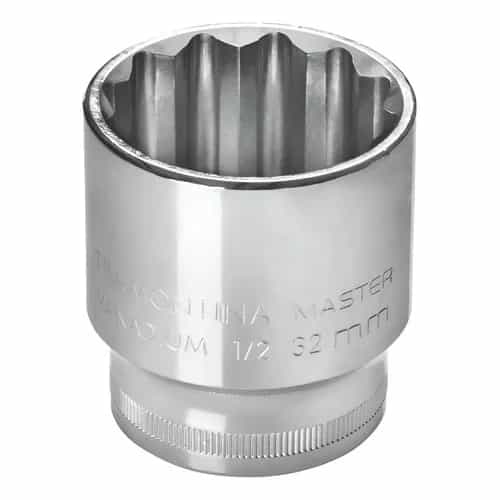 Dado estriado de acero cromo vanadio Tramontina Master 18 mm encastre 1/2 pulgada