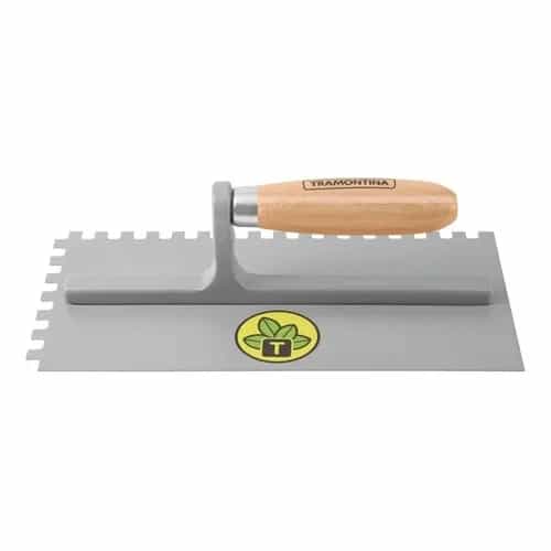 Llana metálica dentada con mango de madera Tramontina 24 x 12 cm