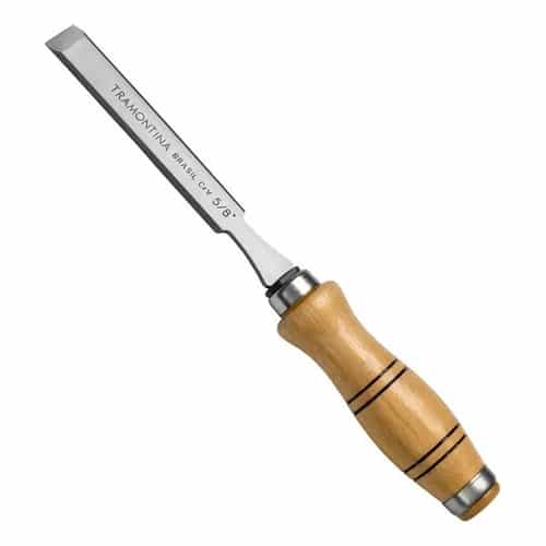 Formón biselado de acero cromo vanadio Tramontina Master 5/8 pulgada con mango de madera