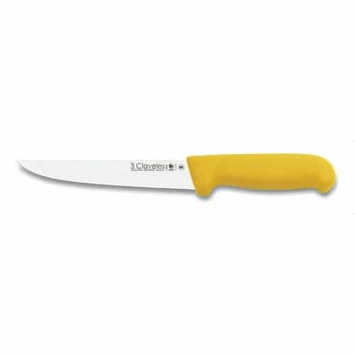 Cuchillo Despostador 3 Claveles 15 Cm Acero Inoxidable Amarillo