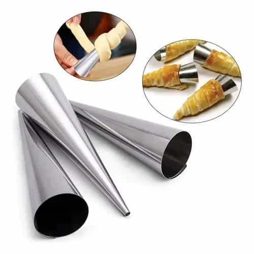 Set 3 Moldes Para Cannoli Acero Inoxidable
