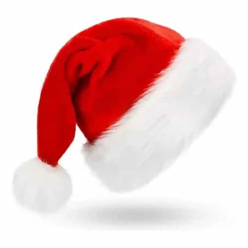 Gorro De Navidad Papá Noel Terciopelo Y Felpa Rojo Y Blanco