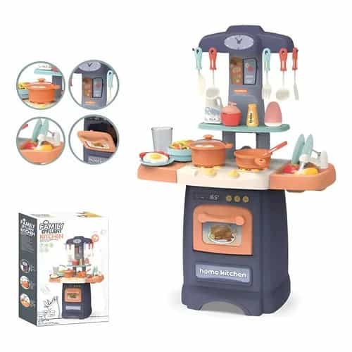 Juego De Cocina Infantil Juguete Con Luz Y Sonido 29 Piezas Azul