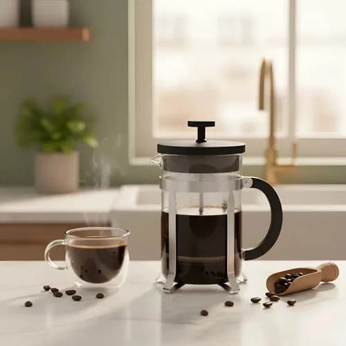 Cafetera de prensa francesa de vidrio borosilicato Tramontina Chá e Café 600 ml