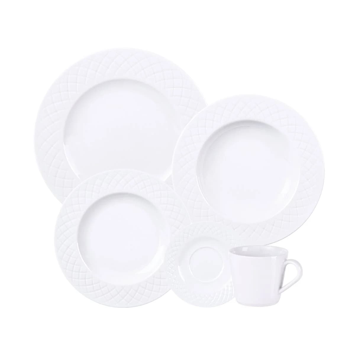 Juego de vajilla de porcelana decorada Tramontina Ingrid 20 piezas para 4 personas