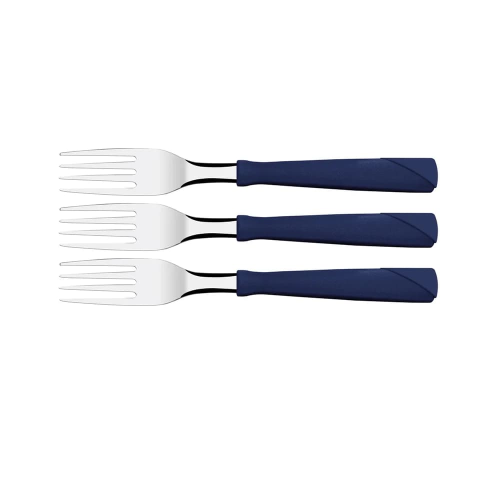 Tenedores de mesa Tramontina New Kolor azules pack de 3 unidades