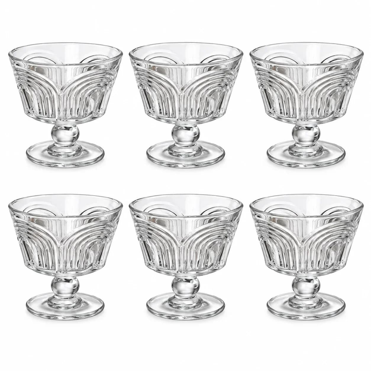 Set 6 Copas de Vidrio para Helado y Postre 260 ml