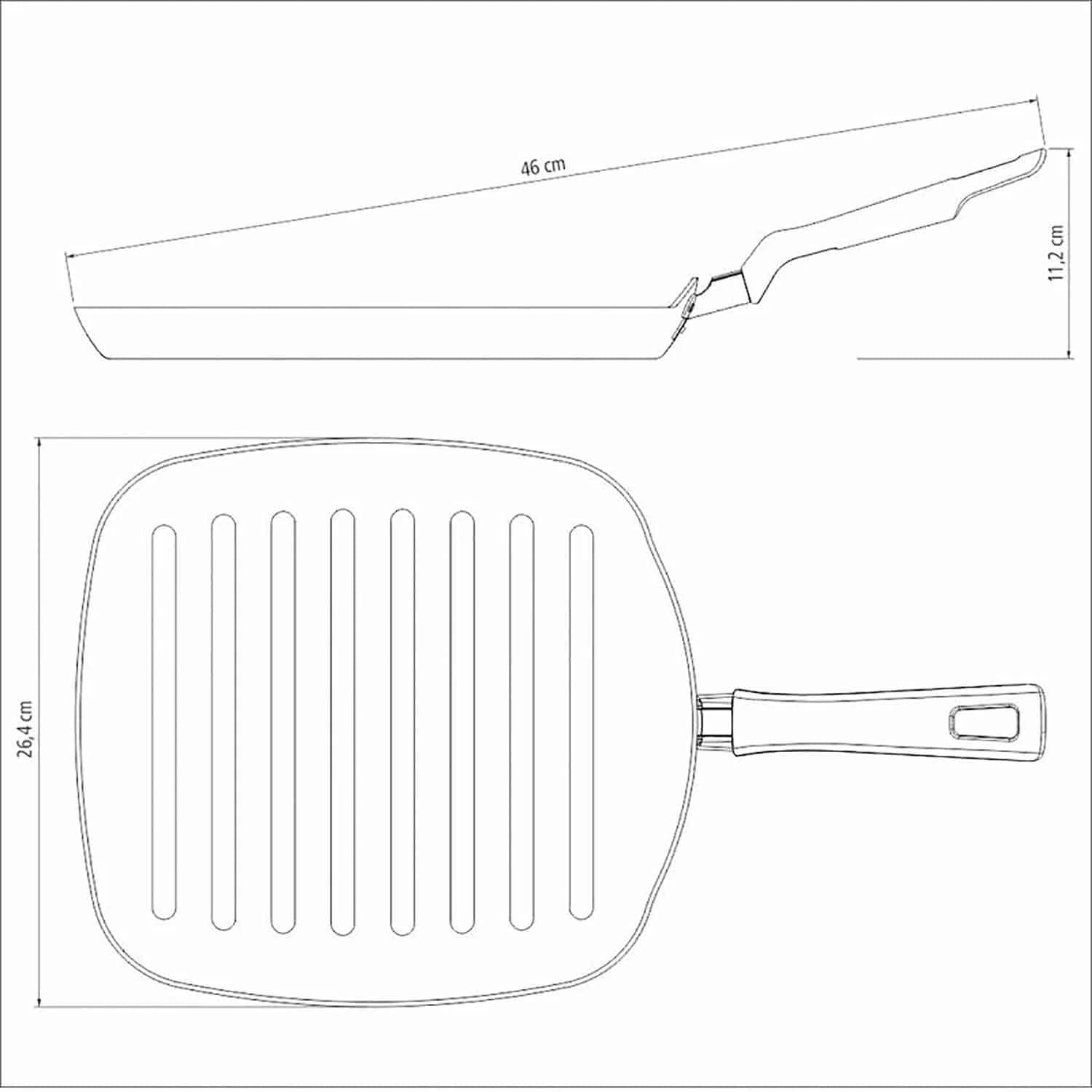 Sarten Bifera Bistequera Tramontina Antiadherente  24 Cm — miniatura 2