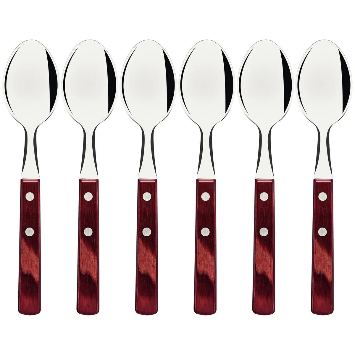 Cuchara De Mesa Tramontina Polywood Acero Inox X6 Unid — imagen 1 de 4