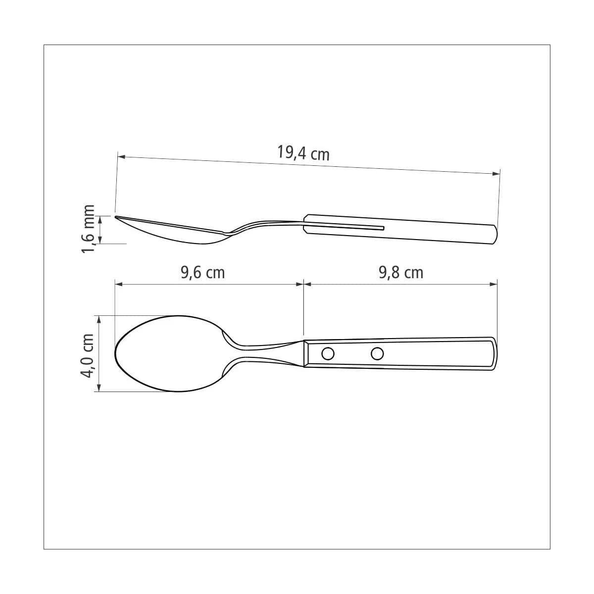 Cuchara De Mesa Tramontina Polywood Acero Inox X6 Unid — miniatura 4
