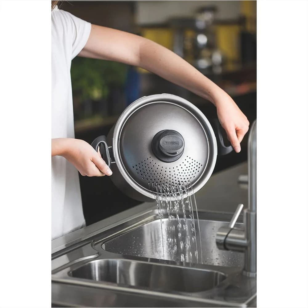Olla Tramontina Pasta Spaghetti 24 Cm 7.50 Litros Teflon — miniatura 4