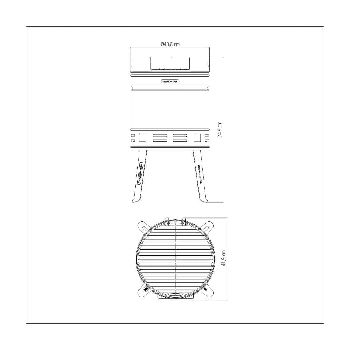 Parrilla Barbacoa A Carbon Grill Tramontina Tcp 400 — miniatura 3