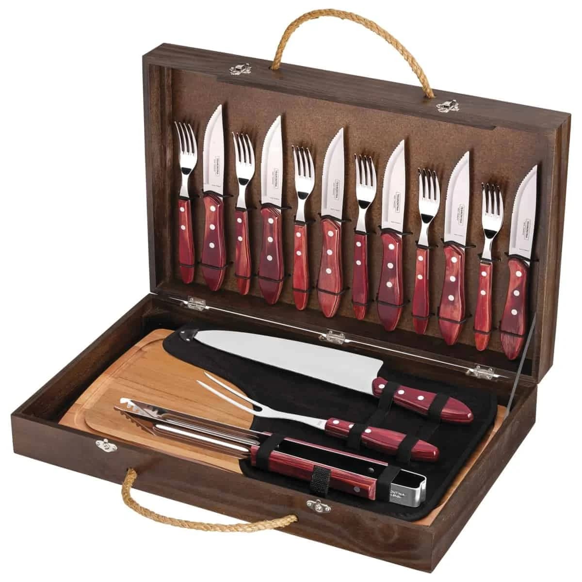 Juego Para Asado Tramontina 17 Piezas Polywood Churrasco — imagen 1 de 2