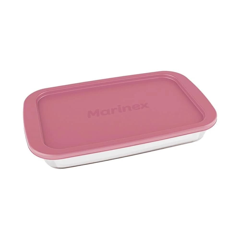 Asadera Vidrio Marinex Rectangular Con Tapa 2200 Ml — miniatura 2