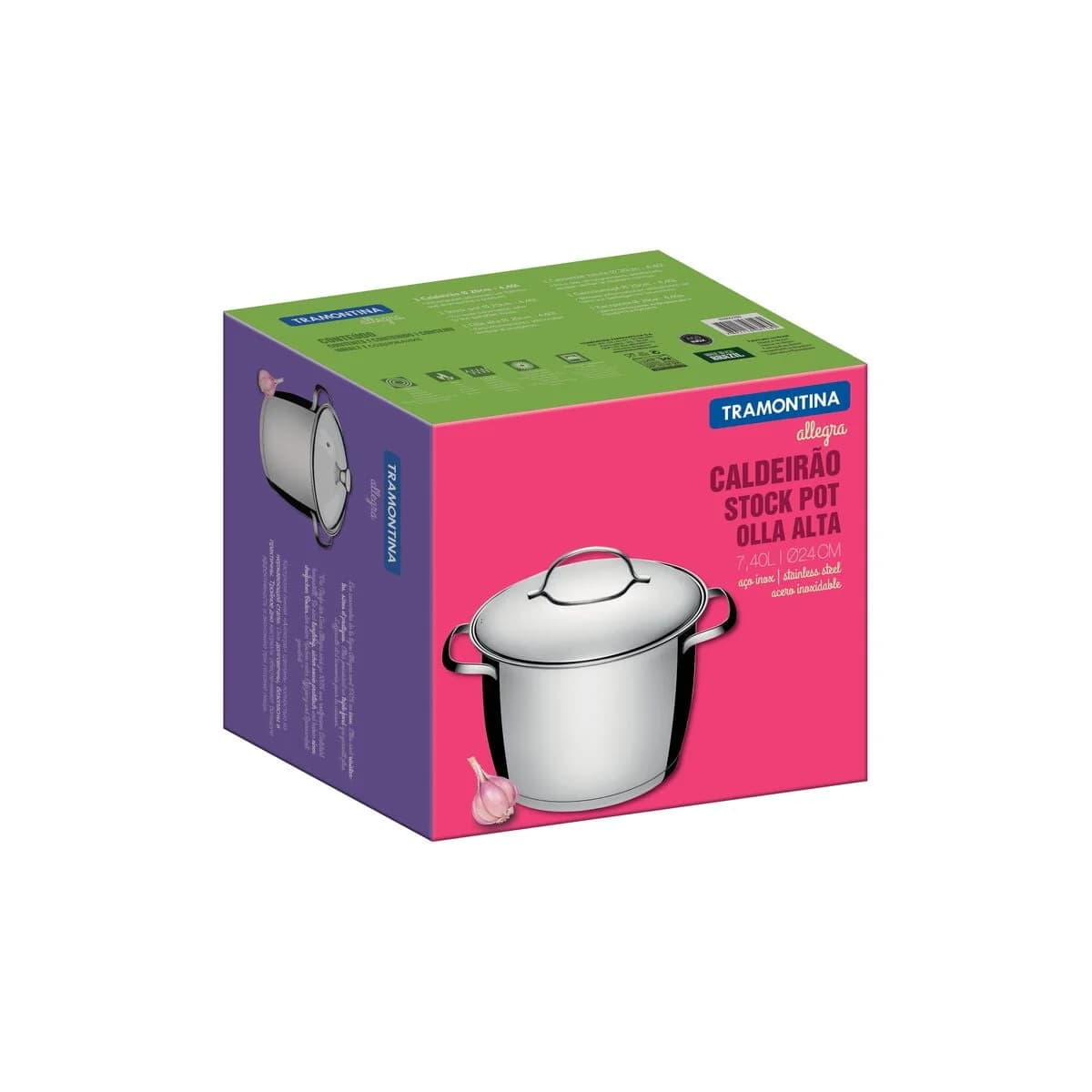 Olla Induccion Tramontina 24 Cm 7,50 Litros Allegra — miniatura 2