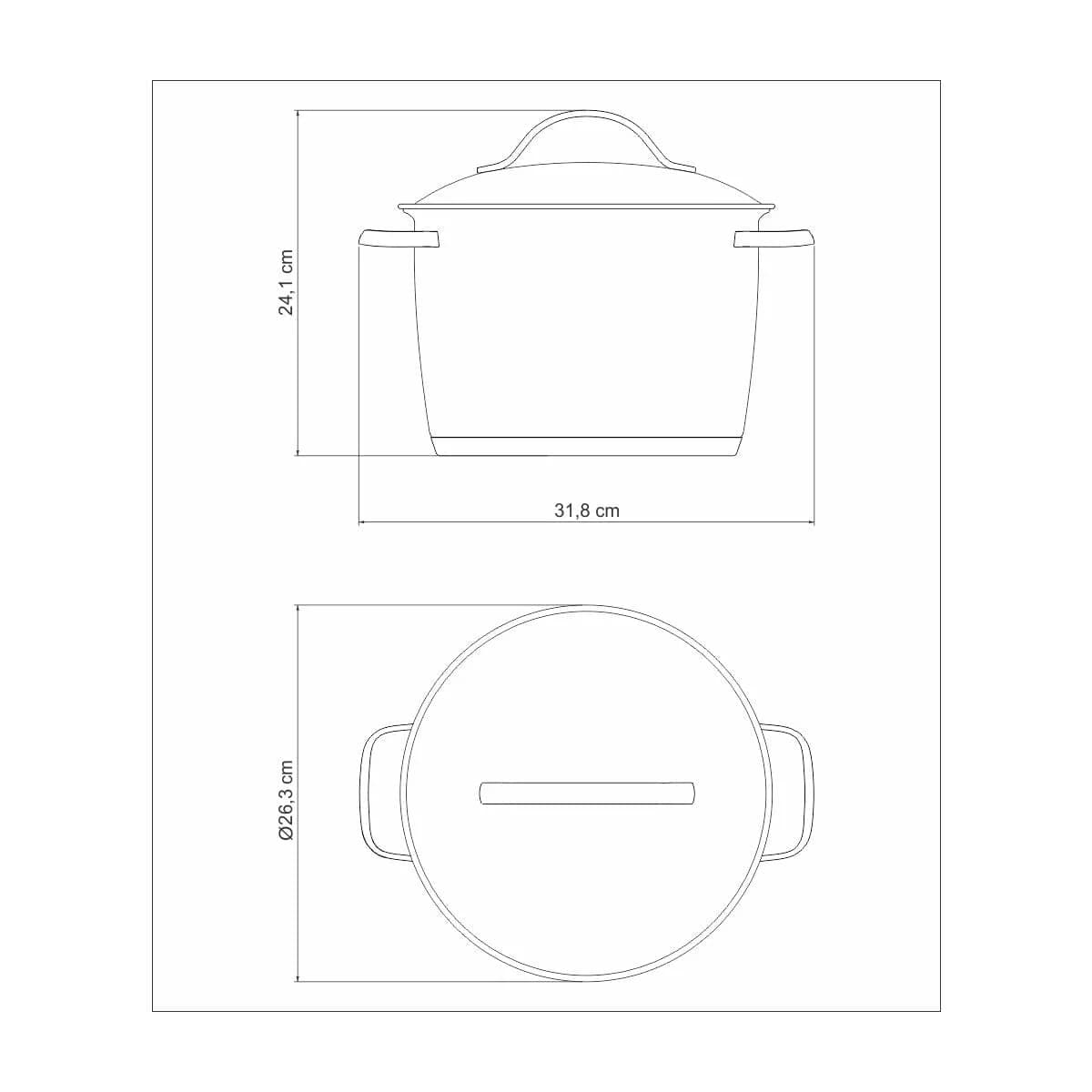 Olla Induccion Tramontina 24 Cm 7,50 Litros Allegra — miniatura 3