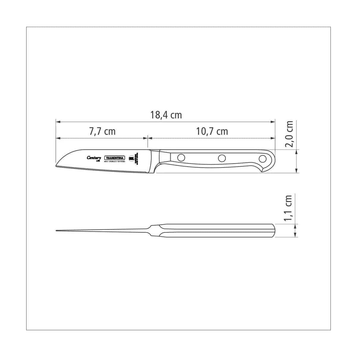 Cuchillo Tramontina Legumbres 3 Pulgadas Century — miniatura 4