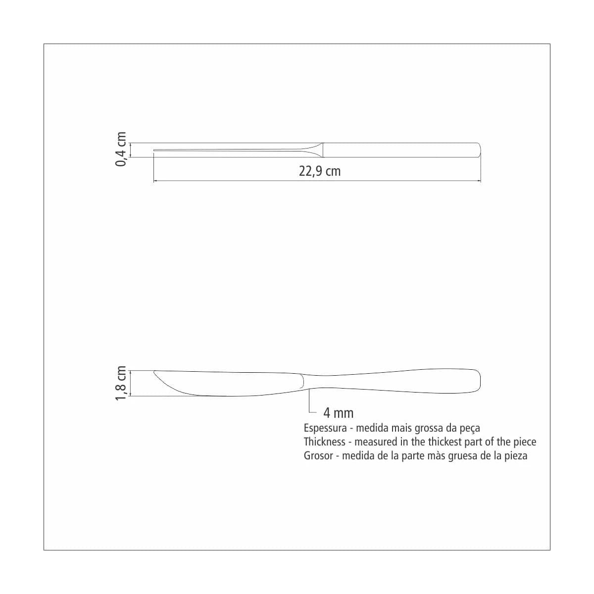 Cuchillo De Mesa Cosmos Gastronomia X 12 Unid. Tramontina — miniatura 3