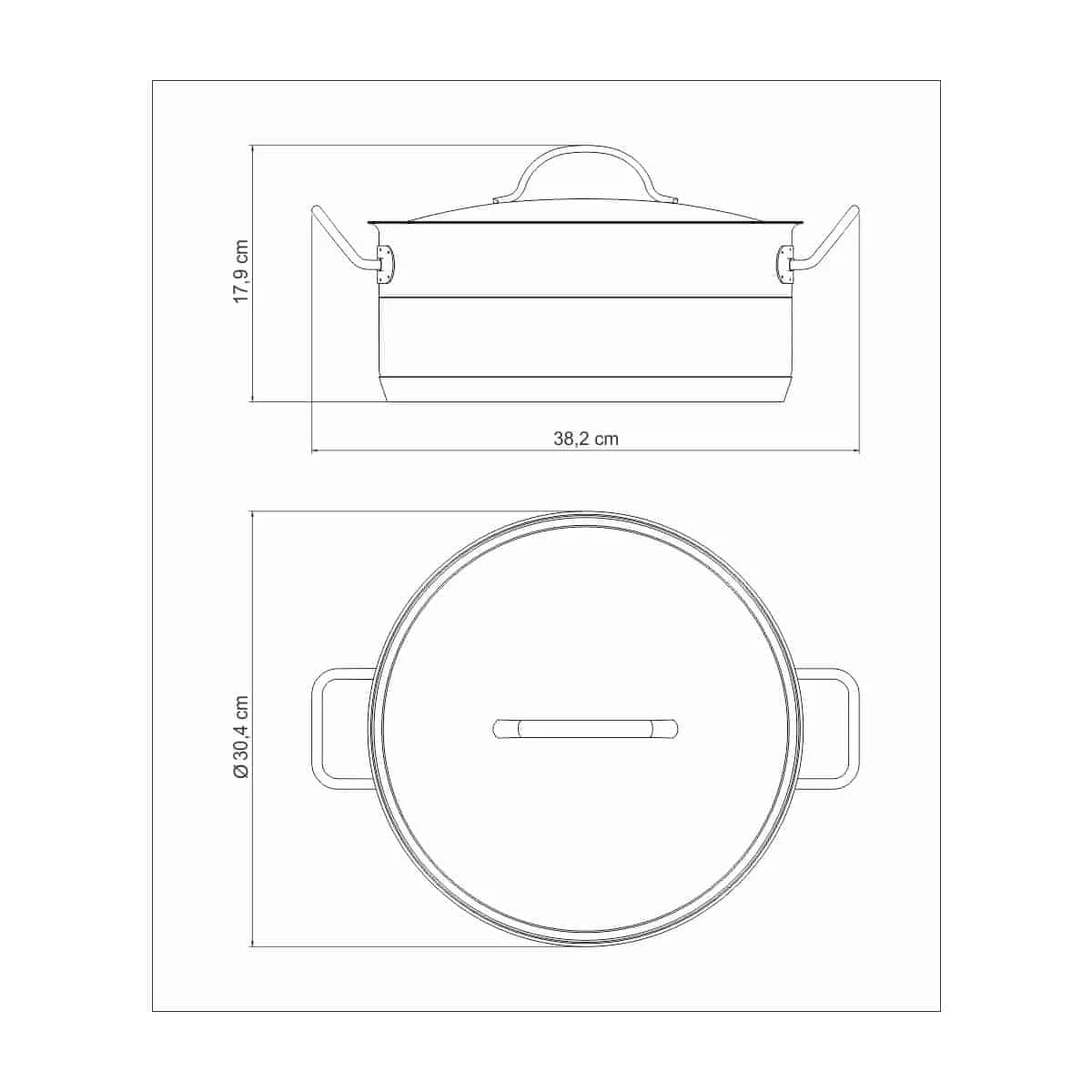 Olla Induccion Tramontina 7,1 Litros 28 Cm Acero Inoxidable — miniatura 3