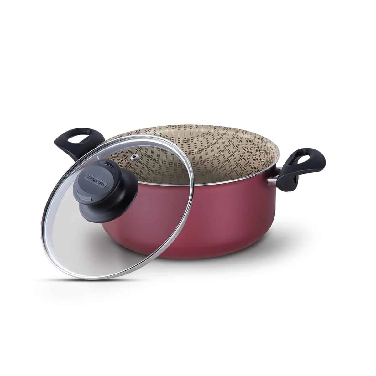 Olla Tramontina Teflon Antiadherente 24 Cm 5 Litros Roja — miniatura 2