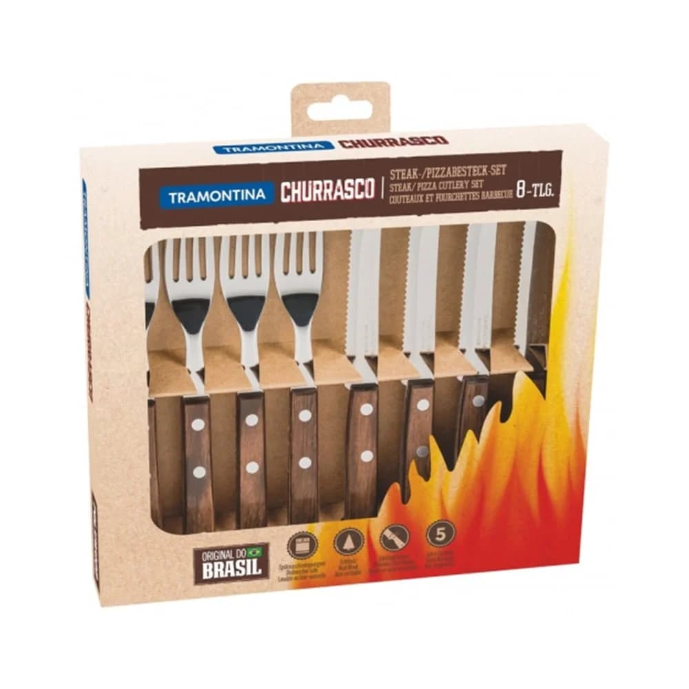 Cubiertos Tramontina 8 Piezas Asado Churrasco Polywood — miniatura 2