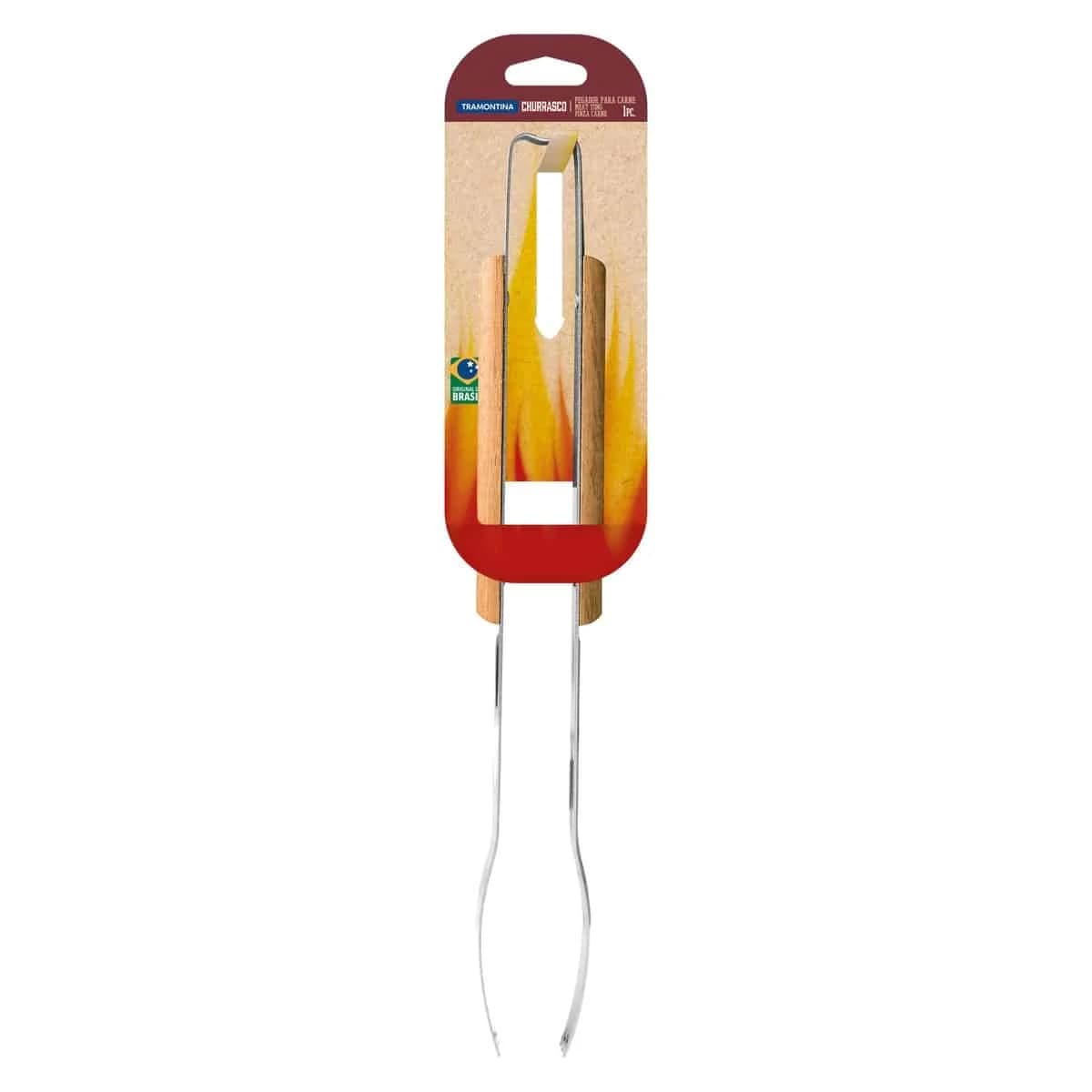 Pinza De Asado Carne Tramontina Madera 38 Cm Churrasco — miniatura 2