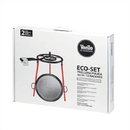 Set Paellera Acero Pulido Paella 46 Cm Quemador 40 Cm — miniatura 2