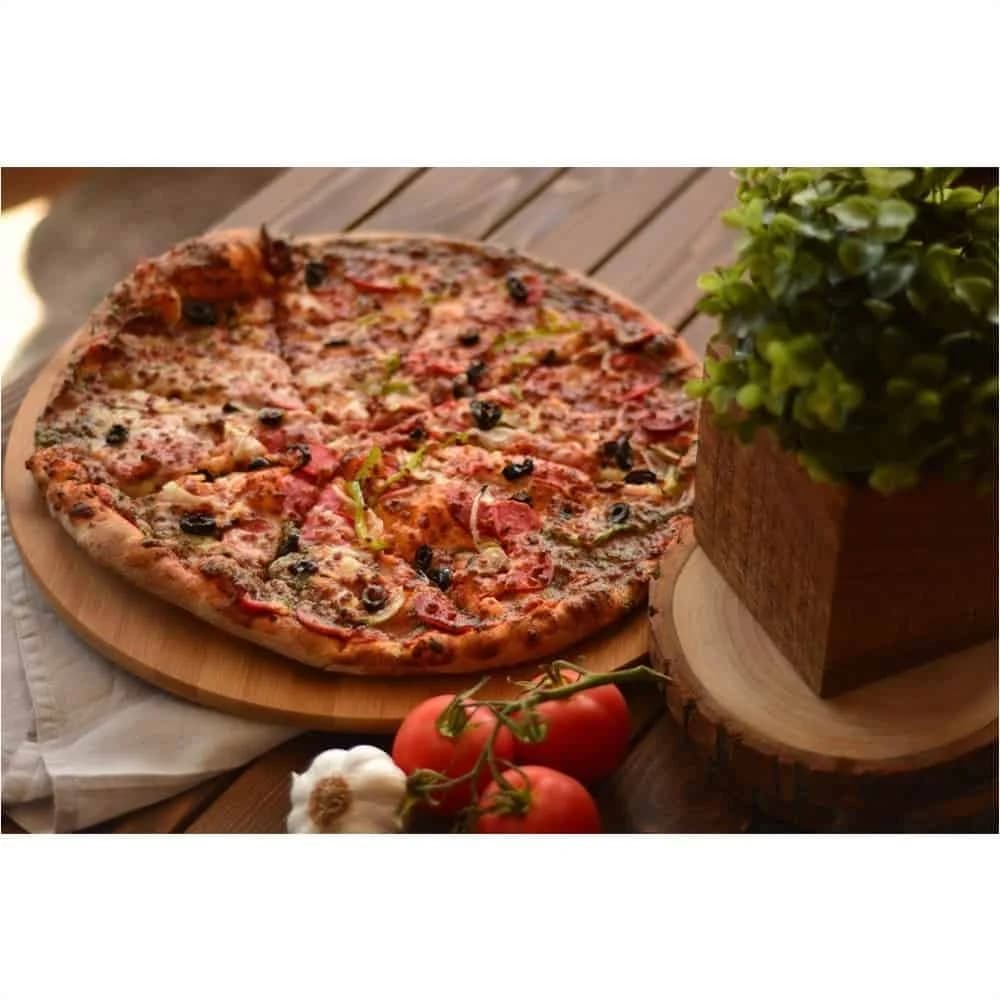 Tabla De Madera Bambu Redonda Pizza 29 Cm Fiesta — miniatura 2