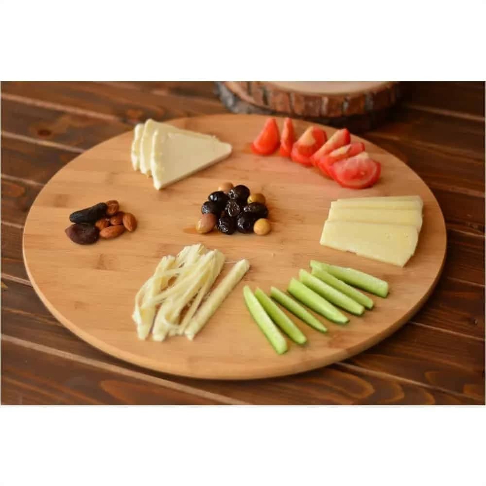 Tabla De Madera Bambu Redonda Pizza 29 Cm Fiesta — miniatura 3