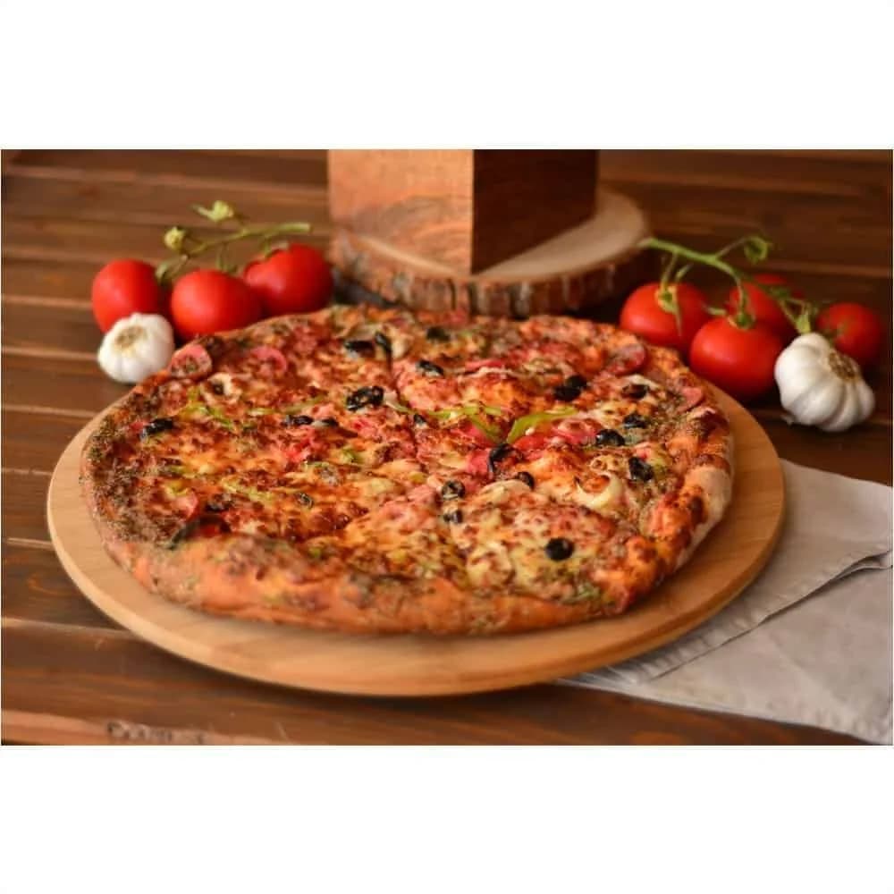 Tabla De Madera Bambu Redonda Pizza 29 Cm Fiesta — miniatura 4